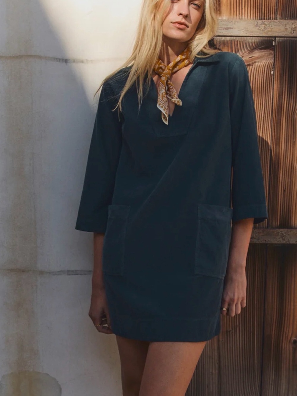 Velvet by Graham & Spencer Dark Teal Midi Tunic Dress